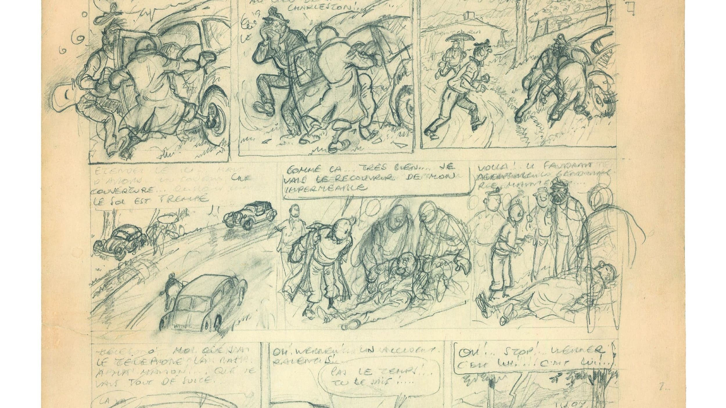 La planche de Tintin et le Thermo-Zéro estimée entre 200 et 250.000 euros