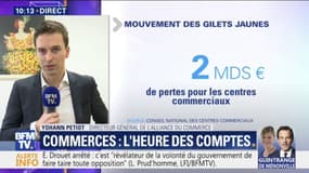 Gilets jaunes: le directeur général de l'Alliance du Commerce affirme que les pertes n'ont pas pu être "rattrapées" en décembre