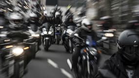 Une manifestation de motards en 2015 à Lyon