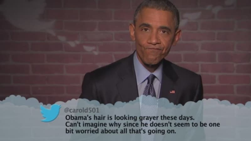 Obama s'est prêté au jeu des "mean tweets" dans l'émission de Jimmy Kimmel jeudi.