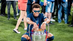 Désiré Doué buteur avec le PSG lors de la finale de la Ligue des champions face à l'Inter Milan, le 31 mai 2025.