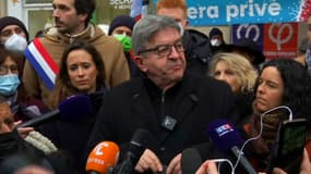 Jean-Luc Mélenchon lors de la manifestation parisienne du 27 janvier. 