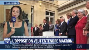 "On avait eu 'responsable mais pas coupable' et là nous avons 'coupable et irresponsable'", estime Boyer (LR) après les mots de Macron devant "la secte" de LaREM