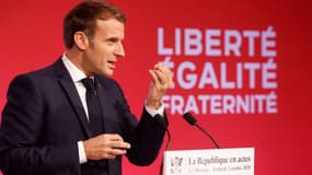 Emmanuel Macron lors de son discours sur les séparatismes, le 2 octobre 2020