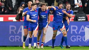 Damian Penaud après son essai avec le XV de France