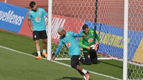 Neymar à l'entraînement avec le Brésil