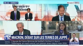 Macron, débat sur les terres de Juppé