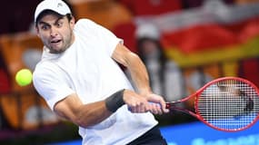Aslan Karatsev contre Karen Khachanov en demi-finale du tournoi de Moscou, le 23 octobre 2021 