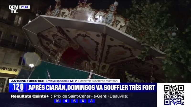Tempête Domingos: un manège emporté par les vents violents à Rochefort, en Charente-Maritime