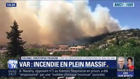 Incendie dans un massif du Var: les sapeurs-pompiers conseillent de "rester dans les maisons en fermant les volets"