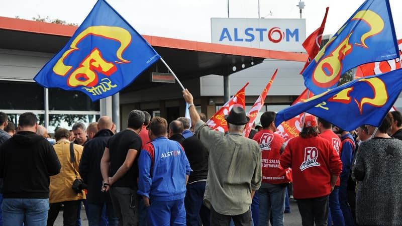 Les salariés d'Alstom manifestent ce mardi.