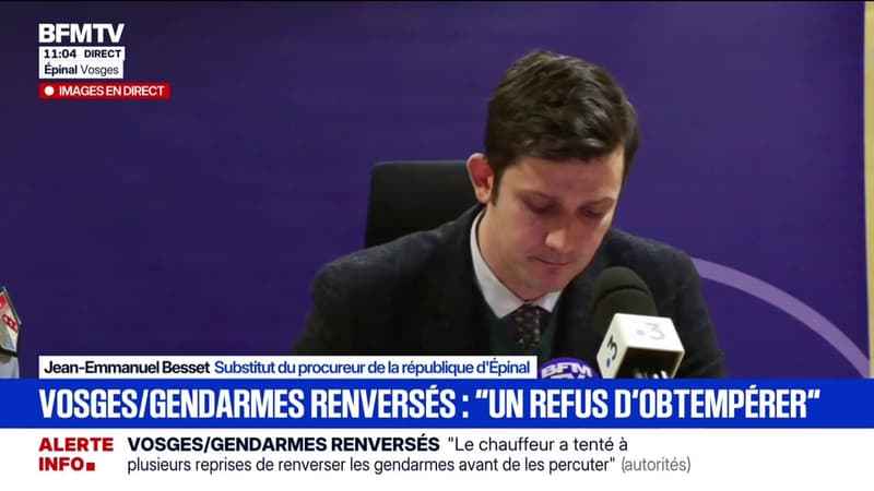 Refus d'obtempérer dans les Vosges: le suspect, âgé de 33 ans, a indiqué avoir "voulu faire peur" aux gendarmes