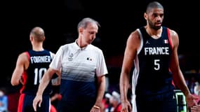 Nicolas Batum et Vincent Collet lors de la finale des JO de Tokyo.