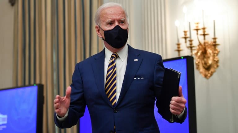 Le président américain Joe Biden à la Maison Blanche, à Washington, le 22 janvier 2021