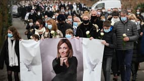Marche blanche en hommage à Estelle Luce le 6 février 2021 à Orschwihr, dans le Haut-Rhin