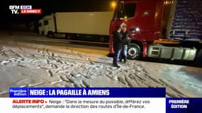 "On ne voit pas le verglas": ce chauffeur de poids lourd s'est arrêté par précaution sur une aire d'autoroute à Amiens 