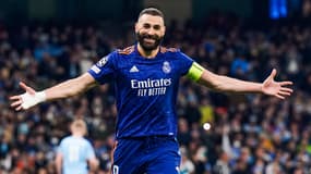 Karim Benzema lors de Manchester City-Real Madrid le 26/04/2022