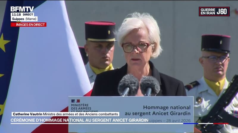 Hommage au sergent Anicet Girardin: Catherine Vautrin salue le "sacrifice ultime" du "145e mort pour la France au Liban depuis 1978"