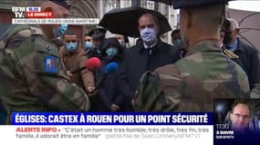 Églises: Jean Castex en déplacement à Rouen pour constater le dispositif Sentinelle renforcé