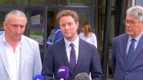 Le ministre chargé des Transports Clément Beaune le 28 juillet 2023 à Mézières-sur-Seine après un accident mortel dans les Yvelines
