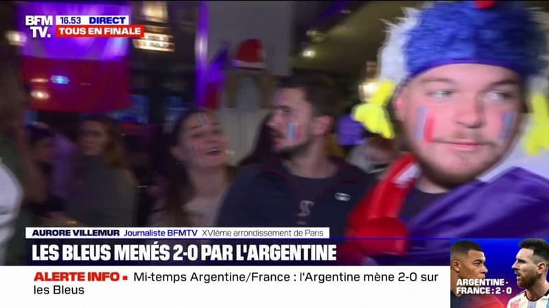 Les supporters français ne cachent pas leur déception à la fin de première mi-temps entre la France et l'Argentine