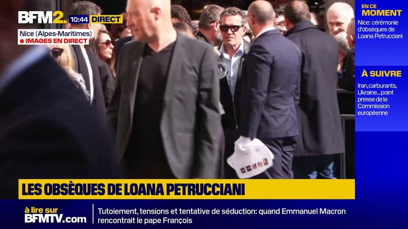 Alexia Laroche-Joubert et Benjamin Castaldi arrivent aux obsèques de Loana Petrucciani #BFM2