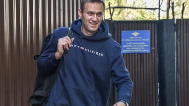 Alexeï Navalny sortant de prison