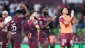 Des joueurs du FC Metz, à Saint-Symphorien le 18 août 2023