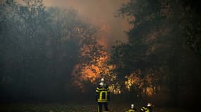 Des pompiers à Saumos, en Gironde, le 13 septembre 2022