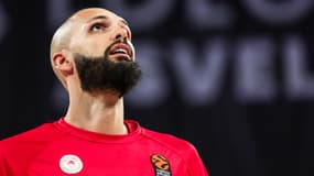 Evan Fournier lors d'un match d'Euroligue entre l'ASVEL et l'Olympiacos - le 25/03/2025