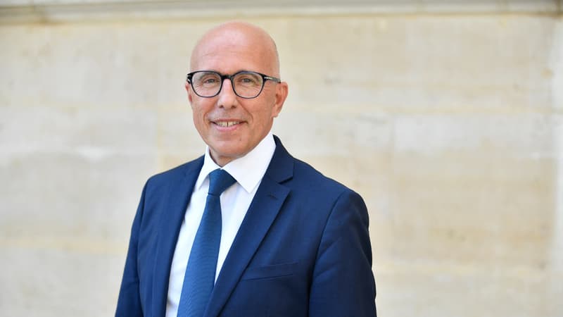 Éric Ciotti, le 21 juin 2022, à son arrivée à l'Assemblée nationale à Paris