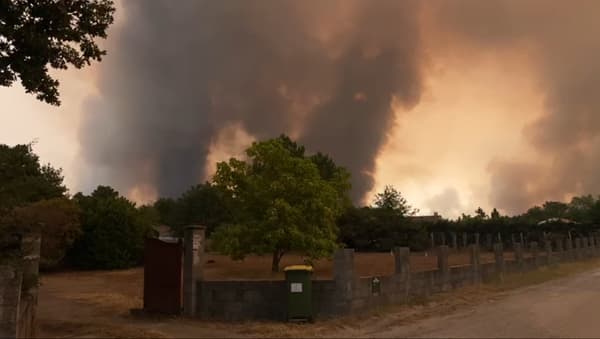 Incendie en Gironde : la vue du feu depuis Belin-Beliet