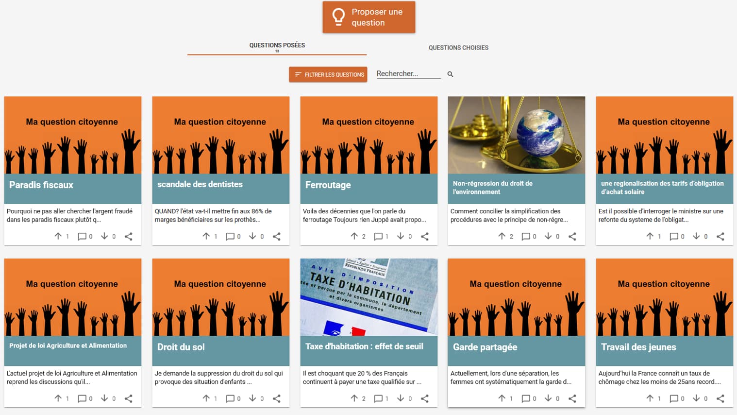 Capture d'ecran - La plateforme questions.parlement-ouvert.fr