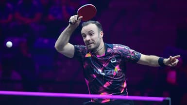 Le pongiste français Simon Gauzy lors d'un tournoi à Montpellier en novembre 2024