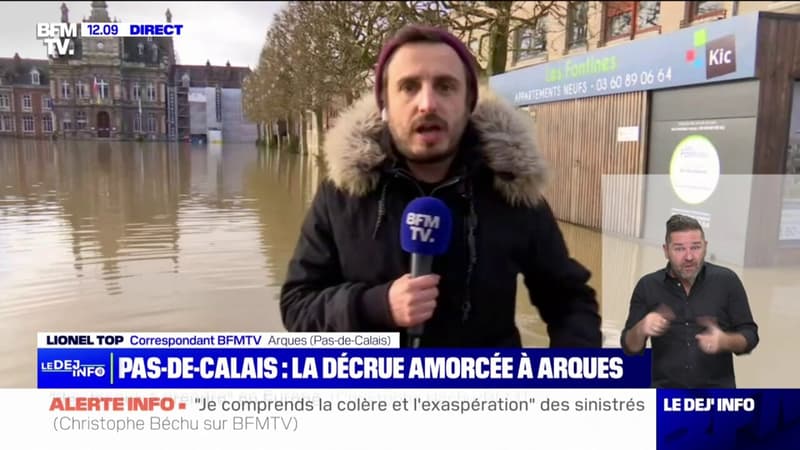 Inondations dans le Pas-de-Calais: la décrue amorcée à Arques