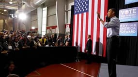 Meeting de Barack Obama à la Temple University de Philadelphie. Le président américain a exhorté les électeurs démocrates à se mobiliser, les prévenant qu'une victoire républicaine aux élections de mi-mandat pourrait renverser le cours de son mandat. /Pho