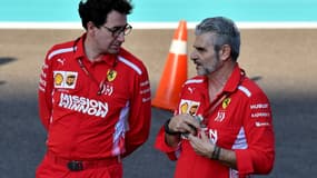Mattia Binotto (à gauche) et Maurizio Arrivabene (à droite)