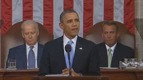 Le président des Etats-Unis Barack Obama lors de son discours annuel sur l'Etat de l'Union