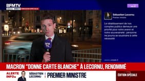 Sébastien Lecornu reconduit: Emmanuel Macron "donne carte blanche au Premier ministre" selon l'entourage du président de la République