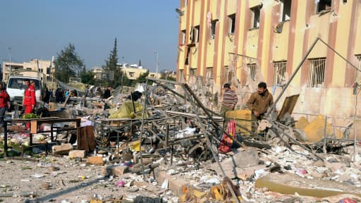 L'université d'Alep a été complètement soufflée par la double explosion.