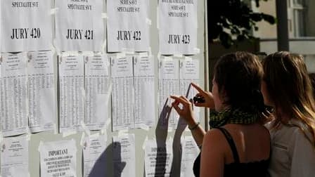 Devant le lycée Clémenceau, à Nantes. Avec un taux de réussite global de 85,6%, les résultats de la session de juin du baccalauréat ont été stables, en France, par rapport à 2010, malgré des cas de fraude qui ont entravé le déroulement de certaines épreuv