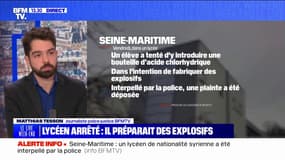 Seine-Maritime: un lycéen interpellé pour avoir tenté d'introduire une bouteille d'acide chlorhydrique dans un lycée, dans l'intention de fabriquer des explosifs