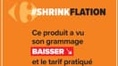 L'étiquette apposée par Carrefour sur les produits concernés par la "shrinkflation". 