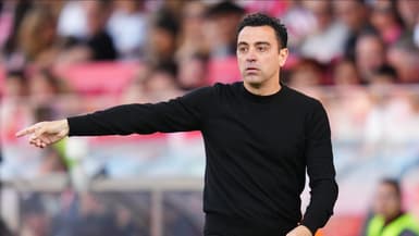 Xavi lors de Gérone-Barcelone (4-2, Liga), le 4 mai 2024