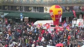 Le cortège parisien contre la réforme des retraites le 13 avril 2023.