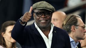 L'ancien joueur de l'OM, Basile Boli, pendant un match en septembre 2023.
