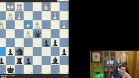 Le joueur d'échecs Daniel Naroditsky, en pleine partie sur Twitch. 