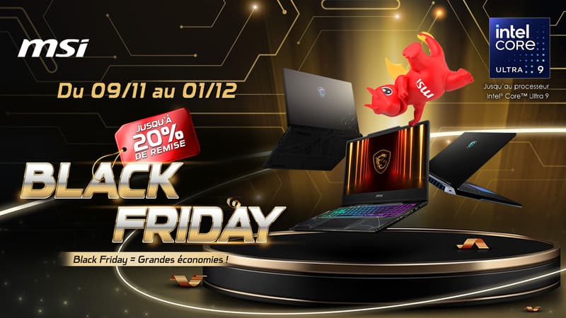 Black Friday 2025 : les prix des PC portables MSI sont bradés