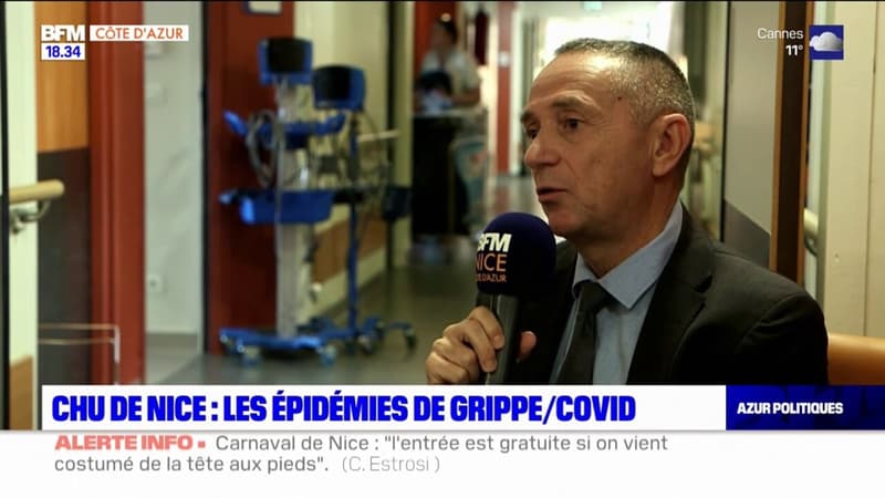 Épidémies de grippe et de Covid-19: il y a un afflux qui est constant au CHU de Nice, rapporte Rodolphe Bourret, le directeur