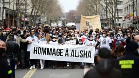 Marche blanche à Argenteuil à la mémoire d'Alisha, le 14 mars 2021